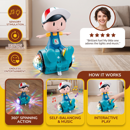 Interactive 360° Dancing Balance Toy with Lights & Music