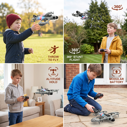 2-in-1 Remote Control Fighter Jet & Drone Toy