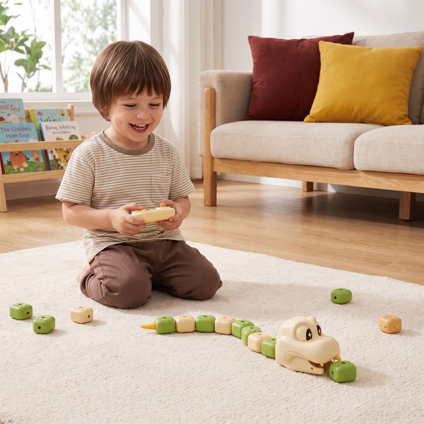 Interactive Growing RC Snake STEM Toy – Eats Blocks & Grows Longer