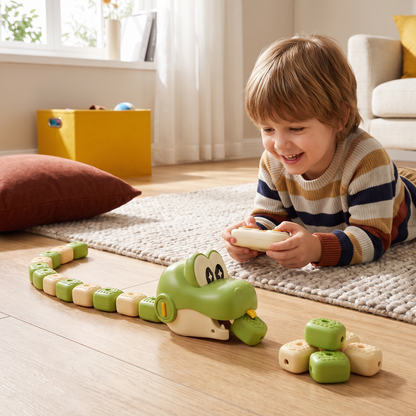 Interactive Growing RC Snake STEM Toy – Eats Blocks & Grows Longer
