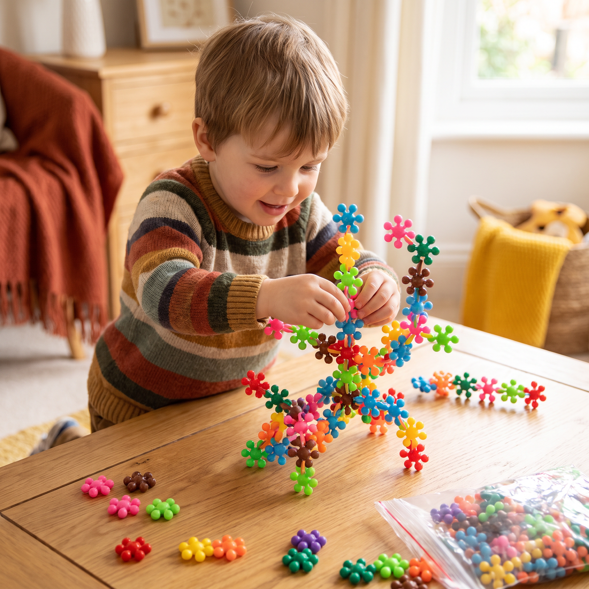 Montessori Plum Blossom Building Block Set