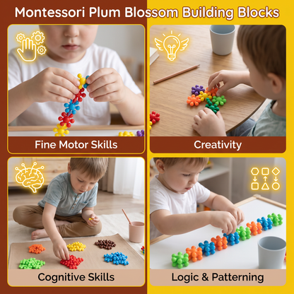 Montessori Plum Blossom Building Block Set