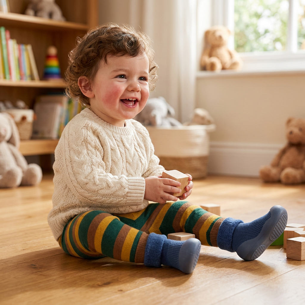 Warm Baby Walking Sock Shoes with Soft Non-Slip Soles