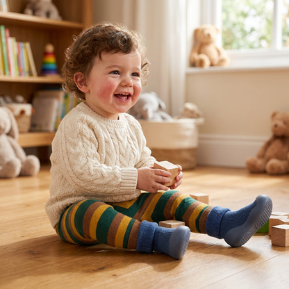 Warm Baby Walking Sock Shoes with Soft Non-Slip Soles