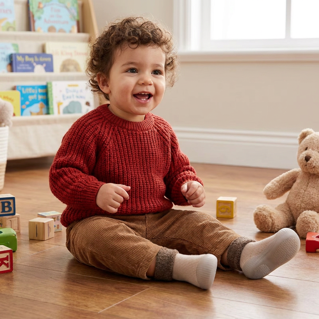 Warm Baby Walking Sock Shoes with Soft Non-Slip Soles