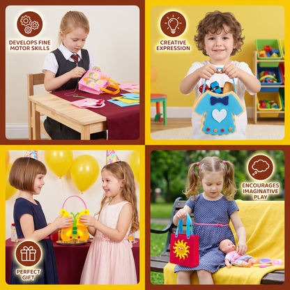 DIY Cute Felt Handbag Sewing Craft Kit for Kids
