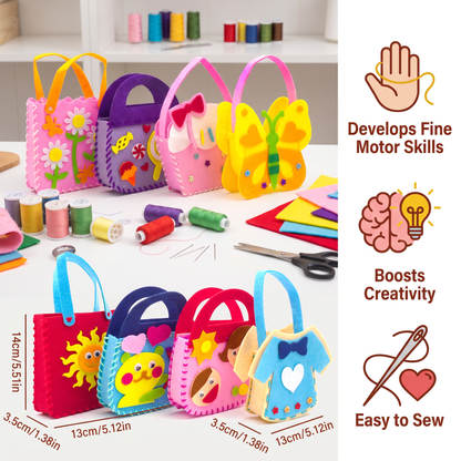 DIY Cute Felt Handbag Sewing Craft Kit for Kids