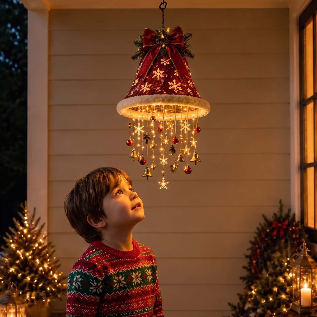 Christmas Santa Hat Lights with LED String Decorations