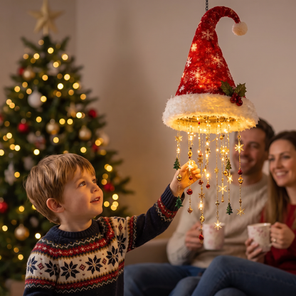 Christmas Santa Hat Lights with LED String Decorations