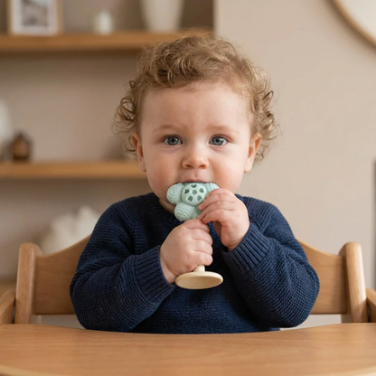 2-in-1 Sunflower Baby Teether & Rattle with Suction Base