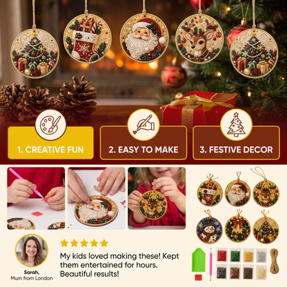 DIY Christmas Wooden Ornament Diamond Painting Kit