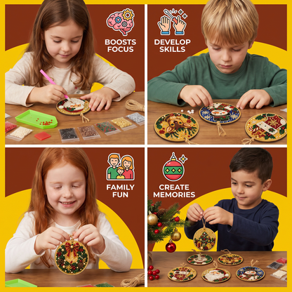 DIY Christmas Wooden Ornament Diamond Painting Kit