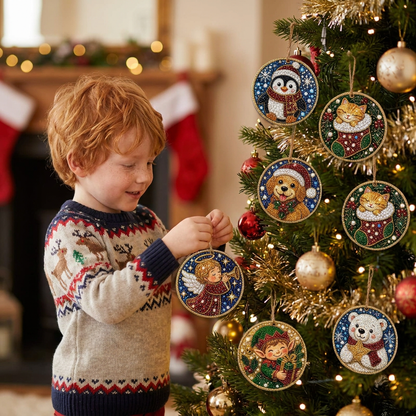 DIY Christmas Wooden Ornament Diamond Painting Kit