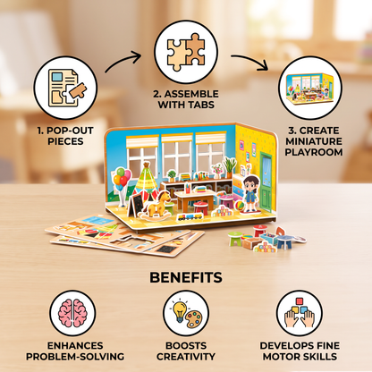 3D DIY Playroom Building Kit – Educational Puzzle & Craft Set