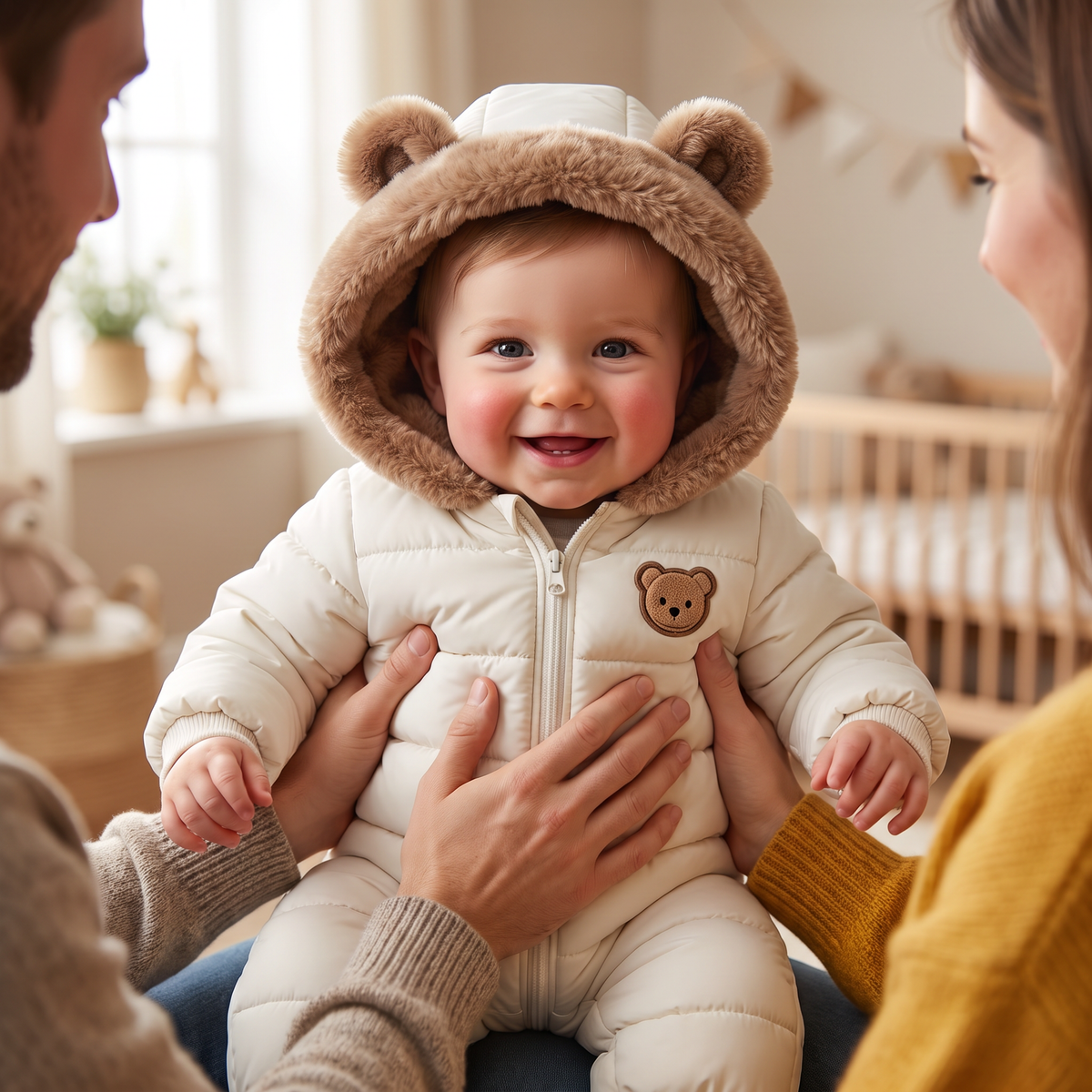 Baby Bear Bodysuit – Warm Fleece-Lined One-Piece