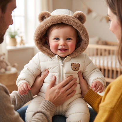 Baby Bear Bodysuit – Warm Fleece-Lined One-Piece