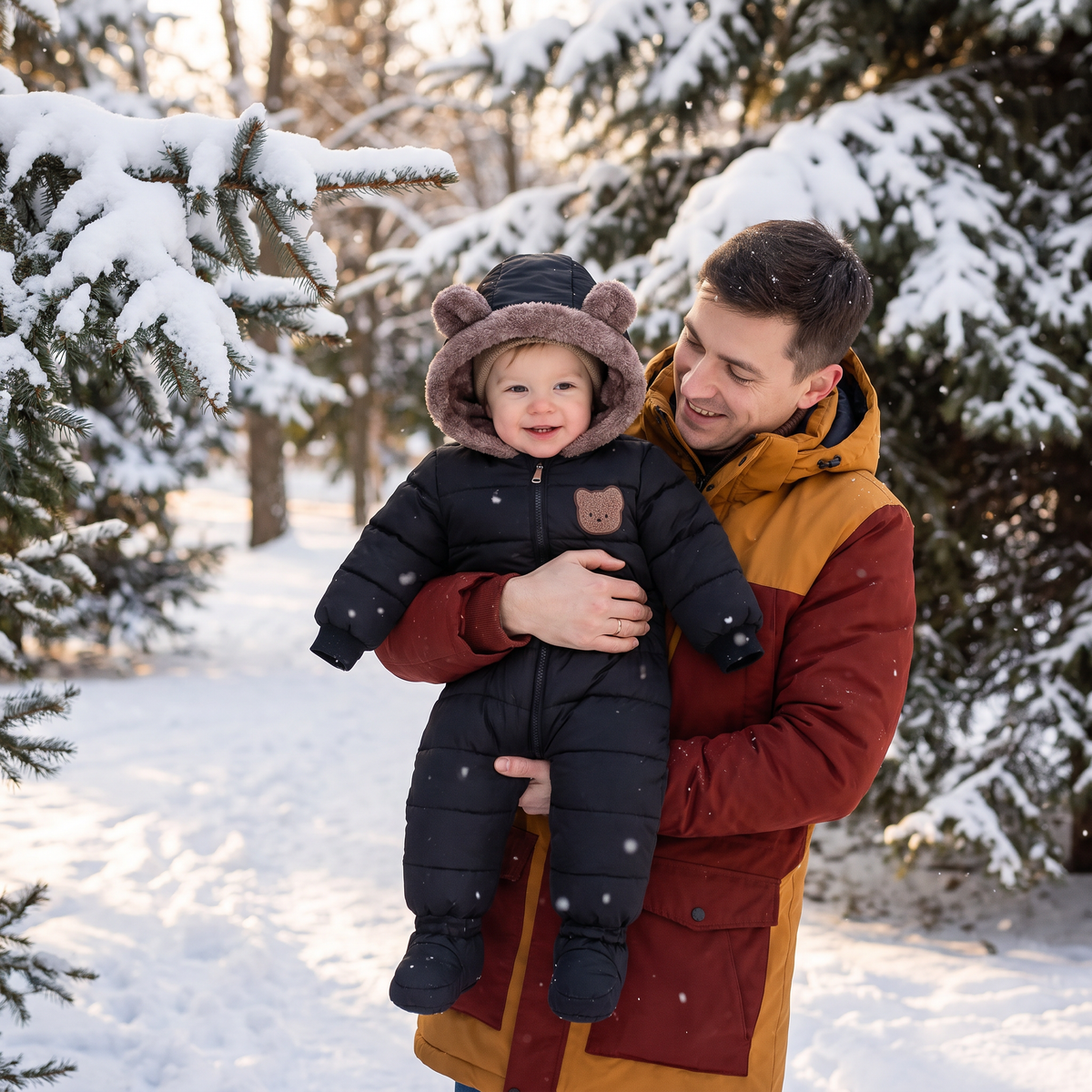Baby Bear Bodysuit – Warm Fleece-Lined One-Piece