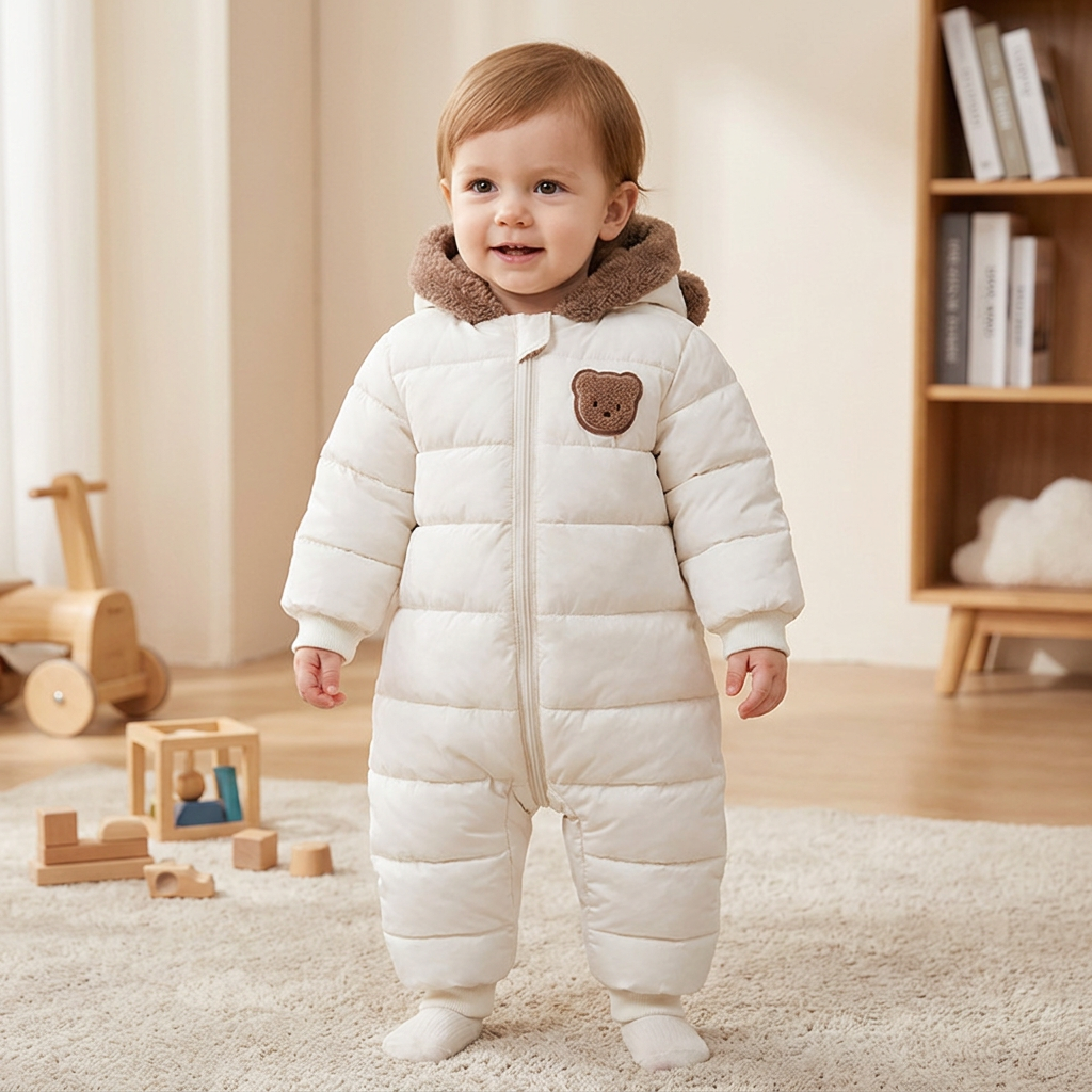 Baby Bear Bodysuit – Warm Fleece-Lined One-Piece