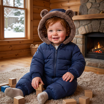 Baby Bear Bodysuit – Warm Fleece-Lined One-Piece