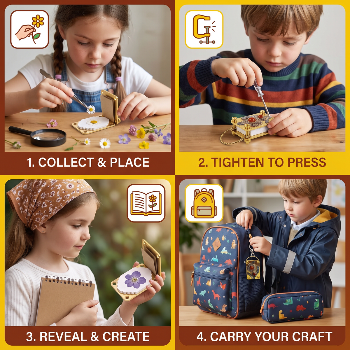 Mini Metal Flower Press Kit for DIY Dried Flower Crafts