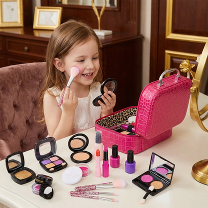 Make-up Play Set for Girls – Safe Kids Cosmetic Set with Practical Bag