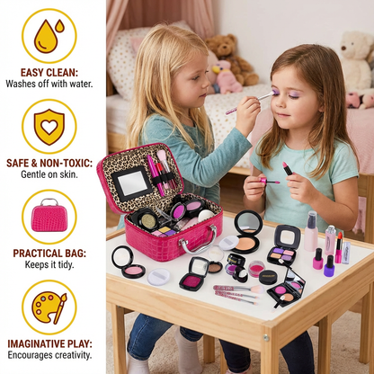 Make-up Play Set for Girls – Safe Kids Cosmetic Set with Practical Bag