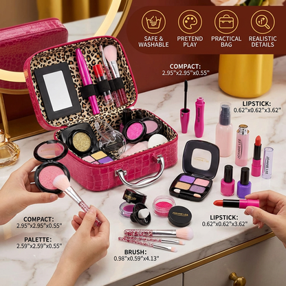 Make-up Play Set for Girls – Safe Kids Cosmetic Set with Practical Bag
