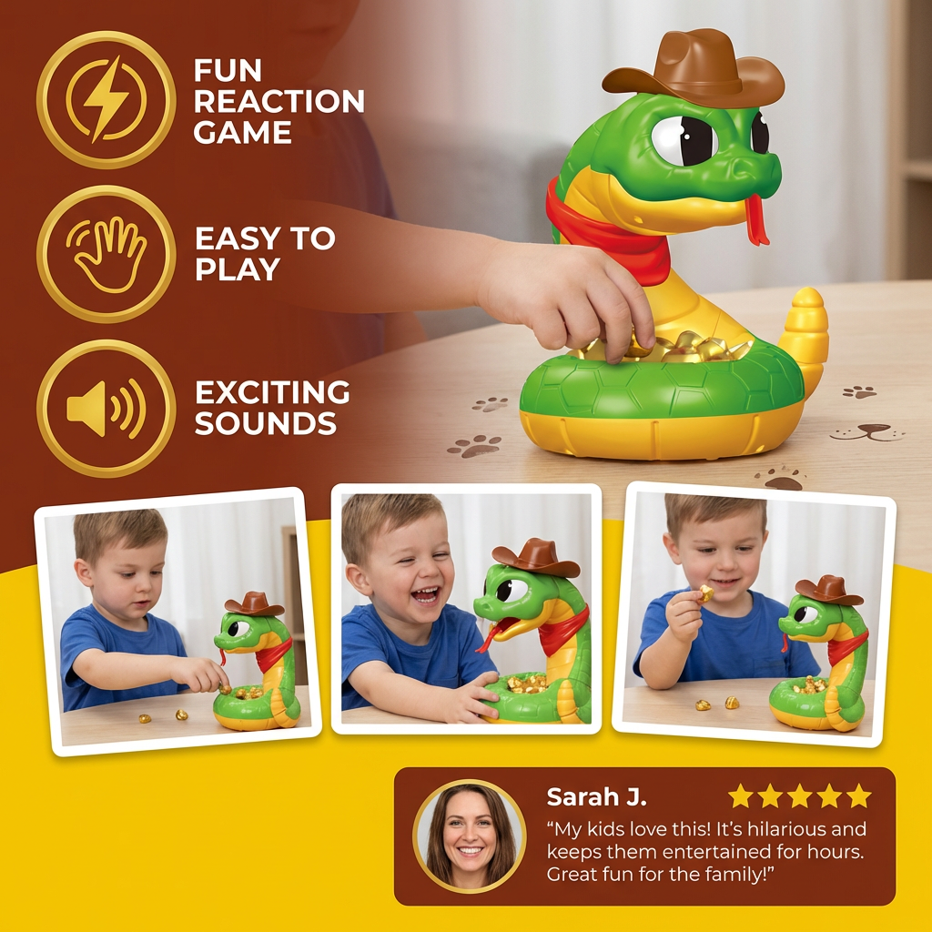 Interactive Rattlesnake Toy – Exciting Reaction Game for Children