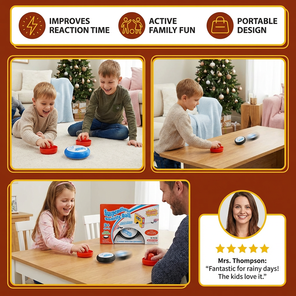 Mini Air Hockey Table Game for Kids – Reaction Game with Pucks