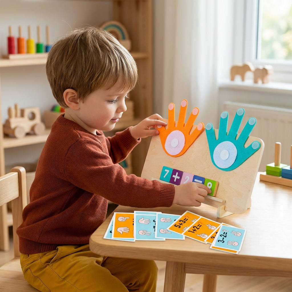 Montessori Number Learning Toy – Wooden Finger Tracing Board for Kids