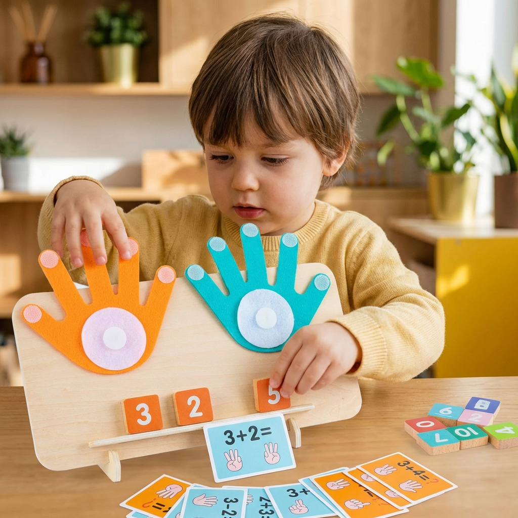 Montessori Number Learning Toy – Wooden Finger Tracing Board for Kids