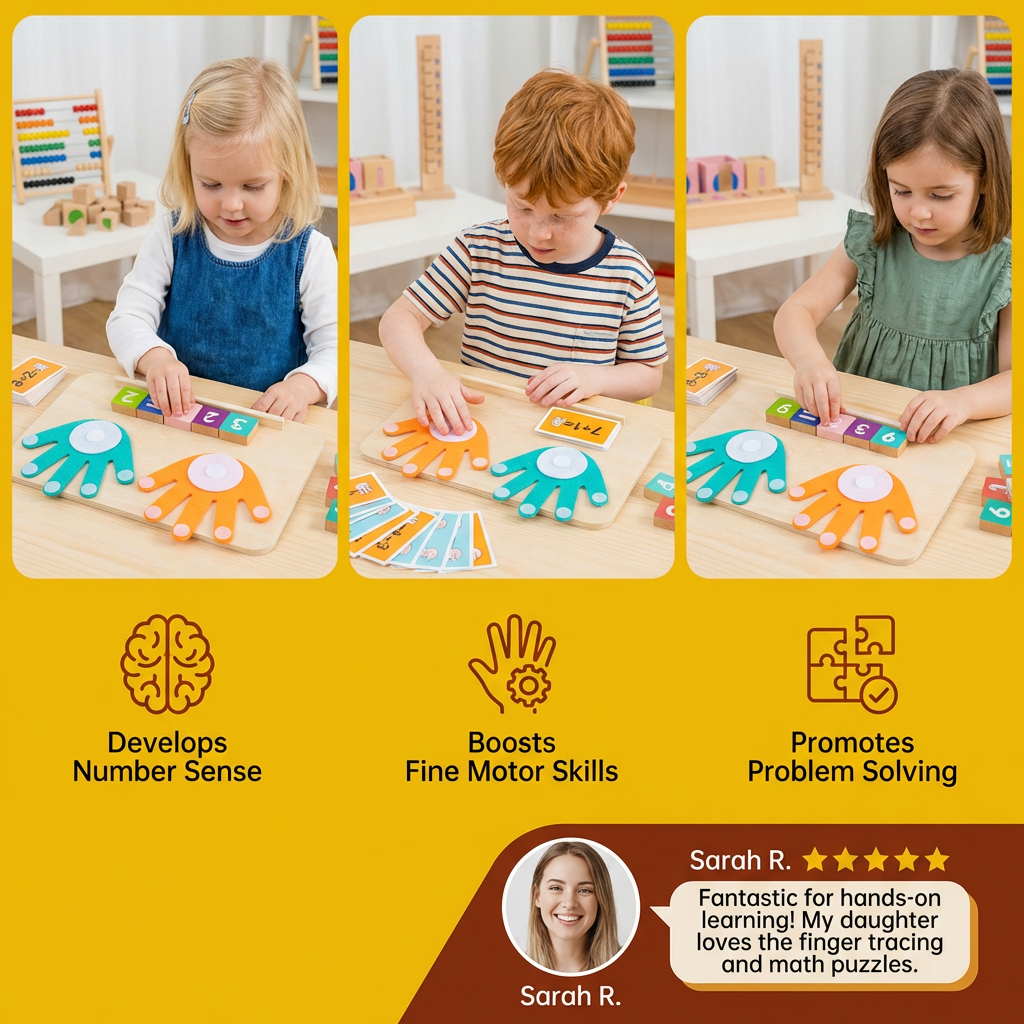 Montessori Number Learning Toy – Wooden Finger Tracing Board for Kids