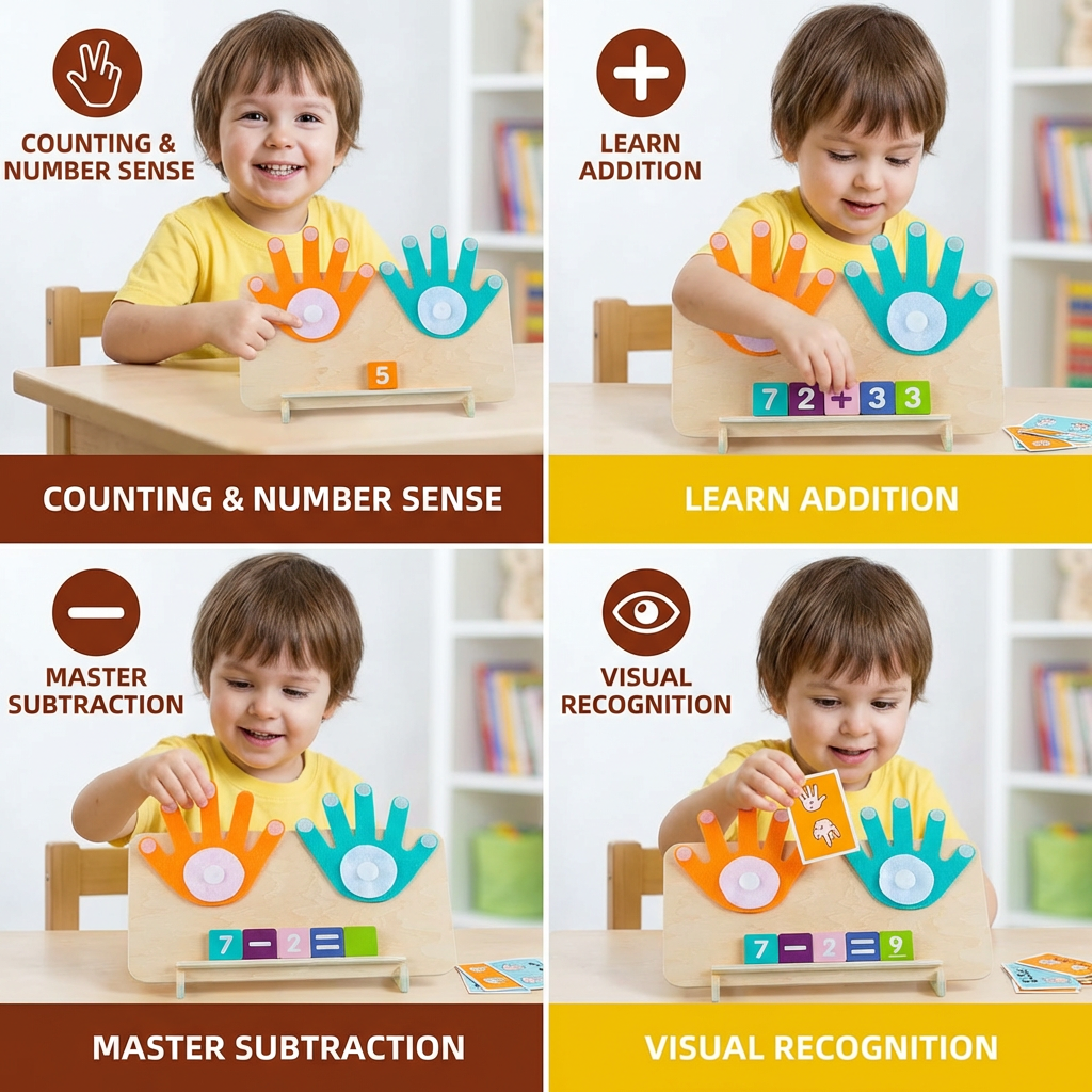 Montessori Number Learning Toy – Wooden Finger Tracing Board for Kids