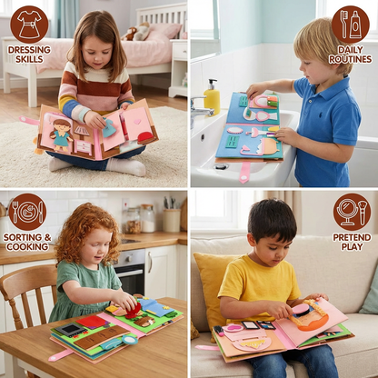 Montessori Felt Busy Book for Children – Dressing, Sorting & Everyday Learning