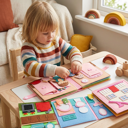 Montessori Felt Busy Book for Children – Dressing, Sorting & Everyday Learning