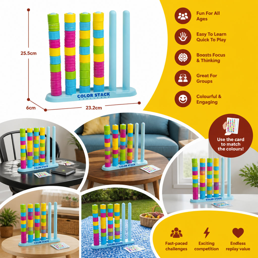 Color Stack Challenge – Fast-Paced Color Matching Party & Family Game