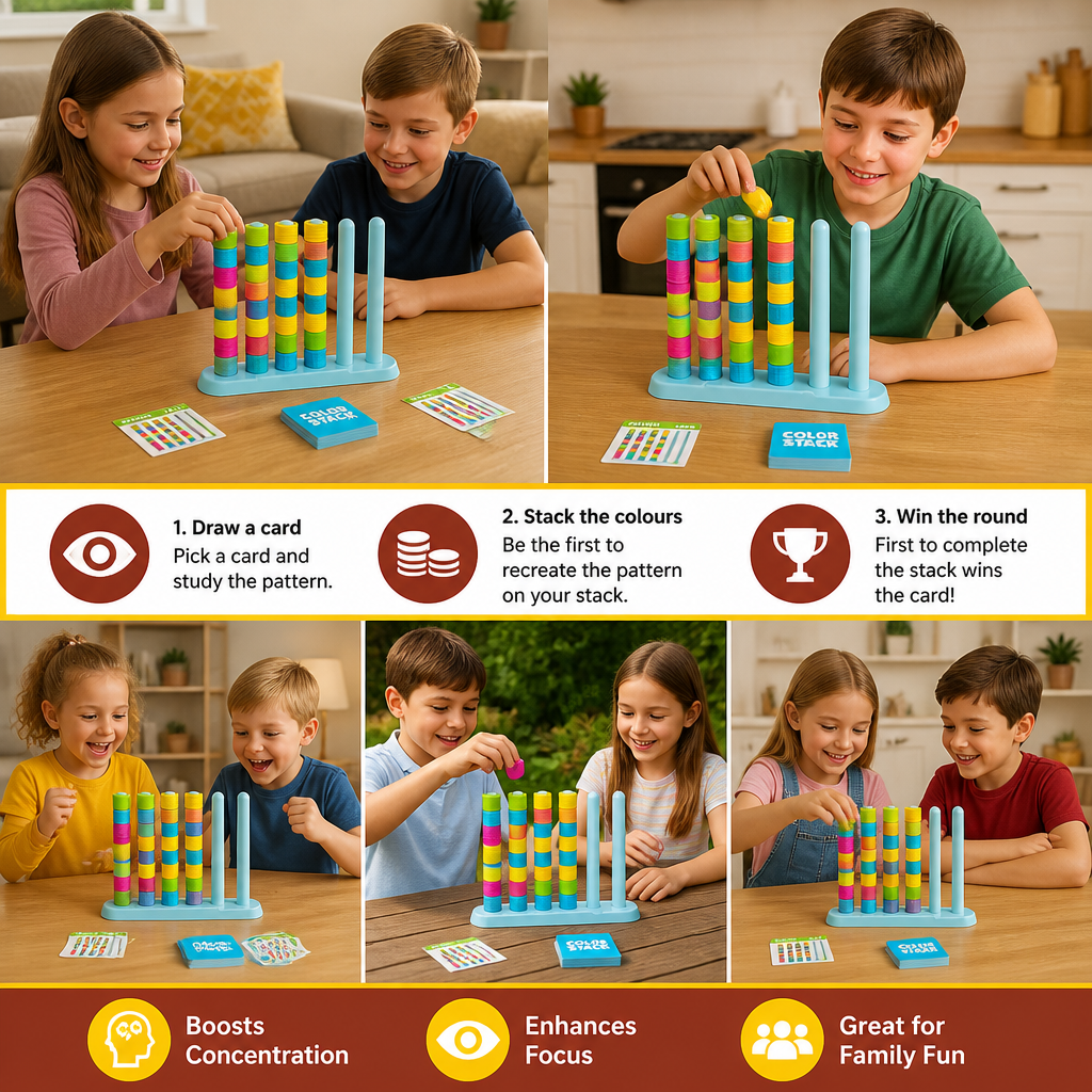 Color Stack Challenge – Fast-Paced Color Matching Party & Family Game