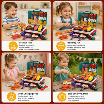 My First BBQ Grill – Kids’ Kitchen with Smoke Effect and Colour-Changing Food