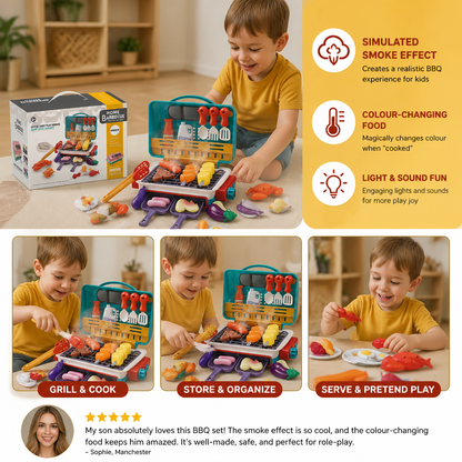 My First BBQ Grill – Kids’ Kitchen with Smoke Effect and Colour-Changing Food