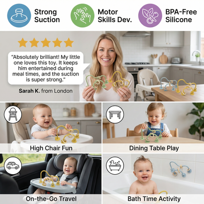 Silicone Baby Activity Toy – Suction Cup Learning Toy for Table & High Chair