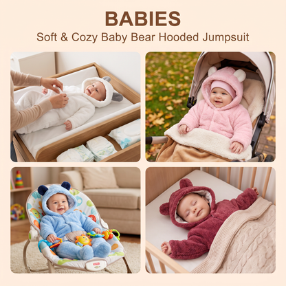 Soft & Cozy Baby Bear Hooded Jumpsuit