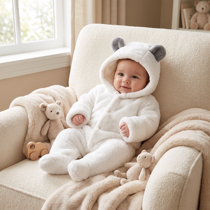Soft & Cozy Baby Bear Hooded Jumpsuit