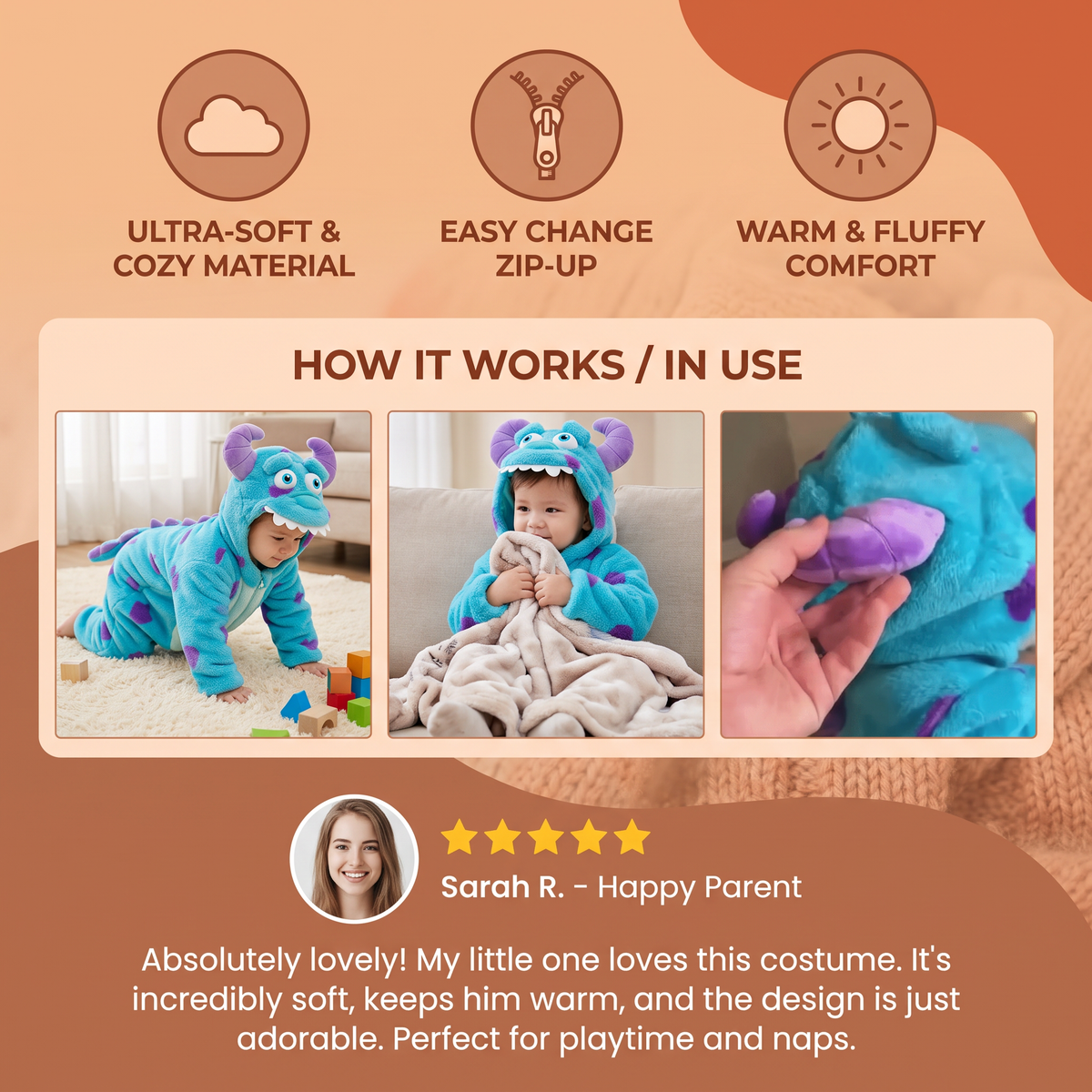 Cozy Fuzzy Costume for Babies & Toddlers
