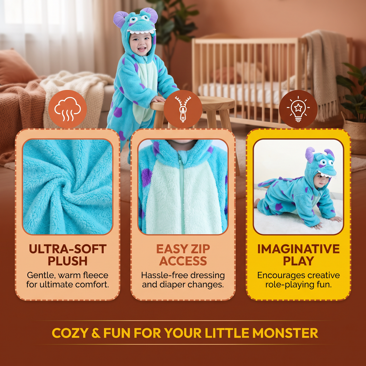 Cozy Fuzzy Costume for Babies & Toddlers