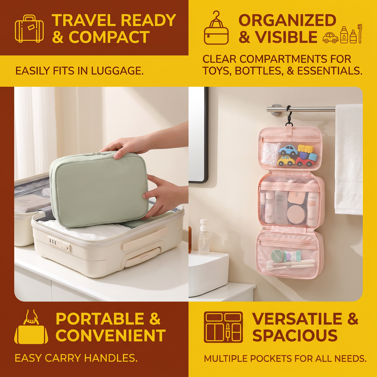 Family Travel Organizer Bag for Toys & Everyday Essentials