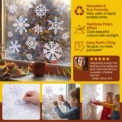 Reusable Snowflake Suncatcher Window Stickers