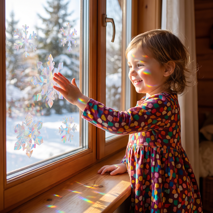 Reusable Snowflake Suncatcher Window Stickers