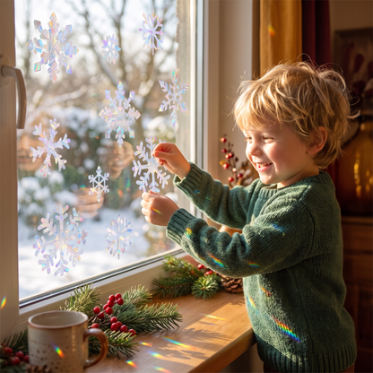 Reusable Snowflake Suncatcher Window Stickers