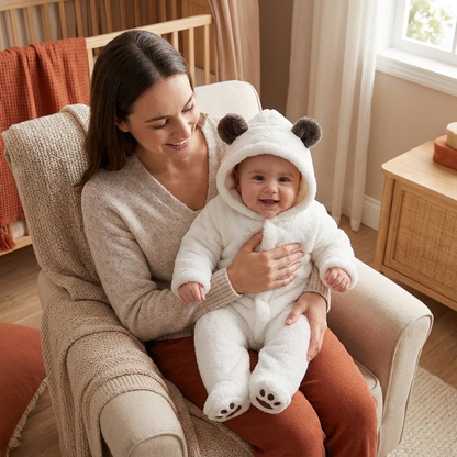 Soft & Cozy Baby Bear Hooded Jumpsuit