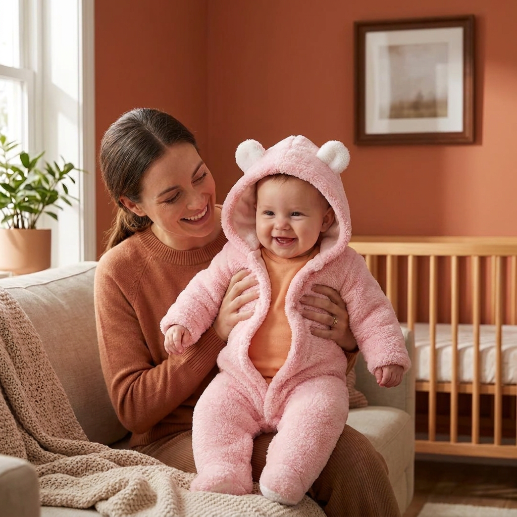Soft & Cozy Baby Bear Hooded Jumpsuit